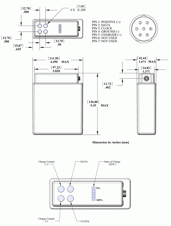 PB-LWH-05-01 Land Warrior Battery - High Capacity Drawing